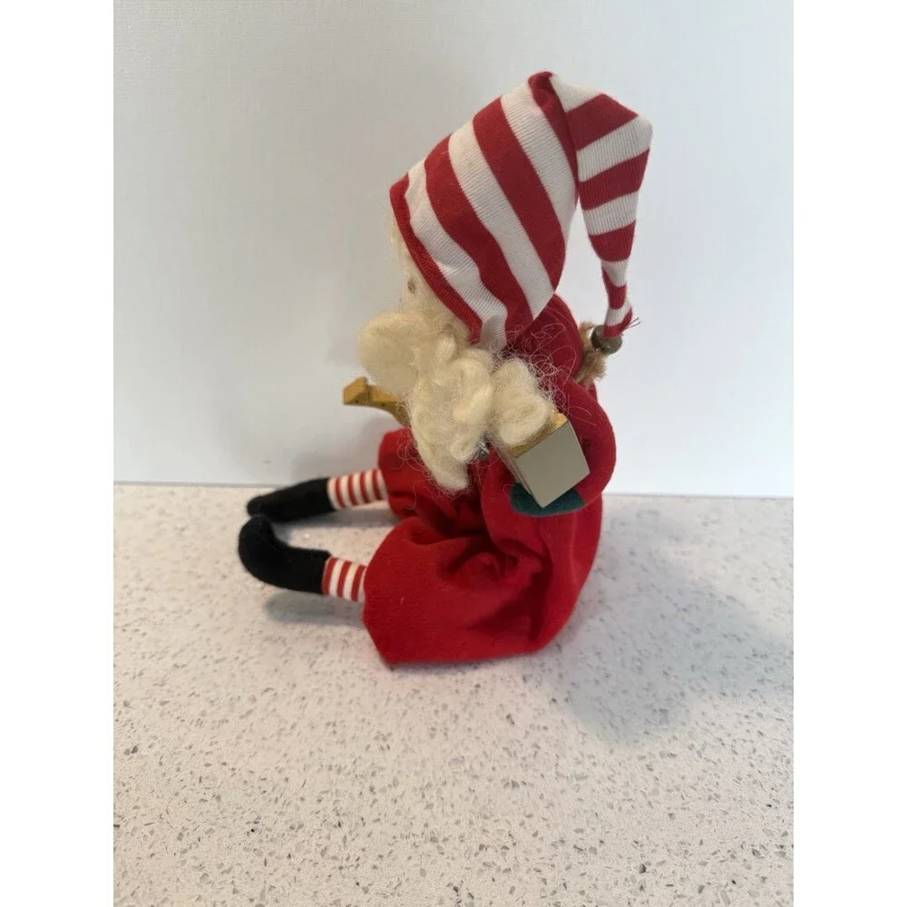 Vintage Shelf Sitter SANTA CLAUS Bendable Figure Christmas Decor 12